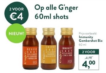 Promoties Immunity gembershot bio - G' nger - Geldig van 18/03/2024 tot 14/04/2024 bij Holland & Barret