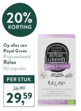 Promotions Relax - Royal Green - Valide de 18/03/2024 à 14/04/2024 chez Holland & Barret