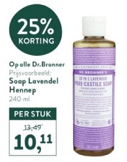 Promotions Soap lavendel hennep - Dr. bronner's - Valide de 18/03/2024 à 14/04/2024 chez Holland & Barret