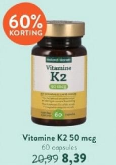 Promoties Vitamine k2 - Huismerk - Holland & Barrett - Geldig van 18/03/2024 tot 14/04/2024 bij Holland & Barret