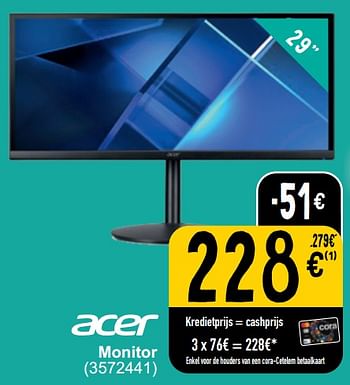 Promotions Acer monitor - Acer - Valide de 26/03/2024 à 08/04/2024 chez Cora