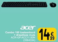 Combo 100 toetsenbord + draadloze muis acr-gp.acc11.00n-Acer