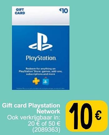 Promoties Gift card playstation network - Sony - Geldig van 26/03/2024 tot 08/04/2024 bij Cora