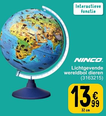 Promoties Lichtgevende wereldbol dieren - Ninco - Geldig van 26/03/2024 tot 08/04/2024 bij Cora