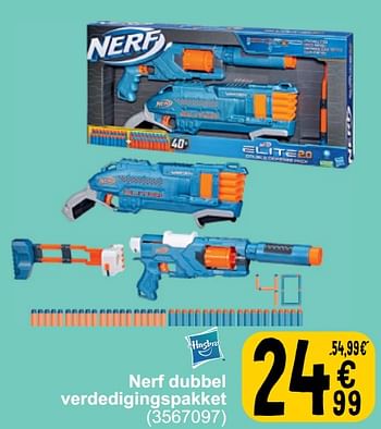 Promoties Nerf dubbel verdedigingspakket - Hasbro - Geldig van 26/03/2024 tot 08/04/2024 bij Cora