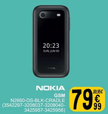 Promoties Nokia gsm n2660-ds-blk-cradle - Nokia - Geldig van 26/03/2024 tot 08/04/2024 bij Cora