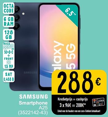 Promoties Samsung smartphone a25 - Samsung - Geldig van 26/03/2024 tot 08/04/2024 bij Cora