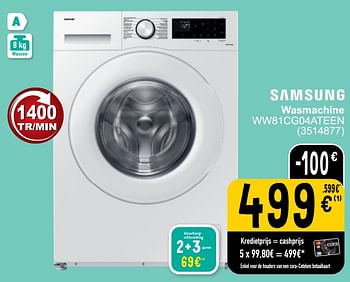 Promotions Samsung wasmachine ww81cg04ateen - Samsung - Valide de 26/03/2024 à 08/04/2024 chez Cora