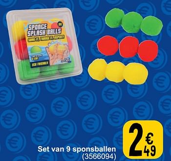Promoties Set van 9 sponsballen - Huismerk - Cora - Geldig van 26/03/2024 tot 08/04/2024 bij Cora
