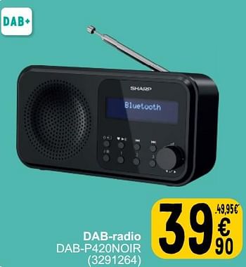 Promotions Sharp Dab-radio dab-p420noir - Sharp - Valide de 26/03/2024 à 08/04/2024 chez Cora