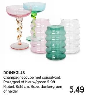 Promoties Drinkglas - Huismerk - Xenos - Geldig van 24/03/2024 tot 06/04/2024 bij Xenos