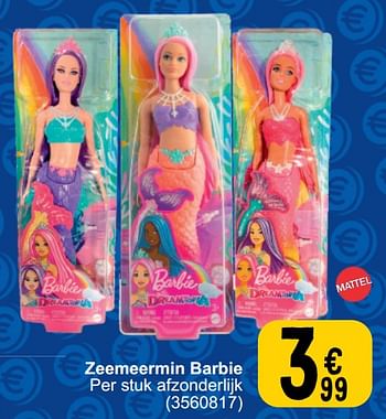 Promoties Zeemeermin barbie - Mattel - Geldig van 26/03/2024 tot 08/04/2024 bij Cora