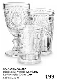 Romantic glazen sapglas-Huismerk - Xenos
