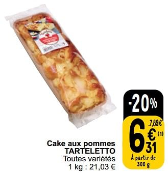 Promotions Cake aux pommes tarteletto - Tarteletto - Valide de 26/03/2024 à 30/03/2024 chez Cora