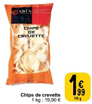 Promoties Chips de crevette - Huismerk - Cora - Geldig van 26/03/2024 tot 30/03/2024 bij Cora