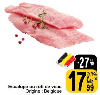 Promoties Escalope ou rôti de veau - Huismerk - Cora - Geldig van 26/03/2024 tot 30/03/2024 bij Cora