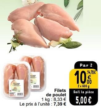 Promotions Filets de poulet - Produit maison - Cora - Valide de 26/03/2024 à 30/03/2024 chez Cora