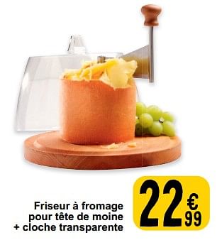 Promoties Friseur à fromage pour tête de moine + cloche transparente - Huismerk - Cora - Geldig van 26/03/2024 tot 30/03/2024 bij Cora