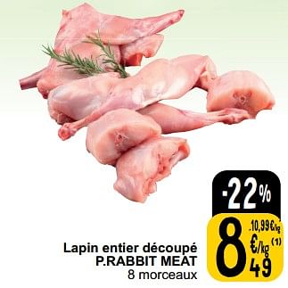 Promotions Lapin entier découpé p.rabbit meat - Produit maison - Cora - Valide de 26/03/2024 à 30/03/2024 chez Cora