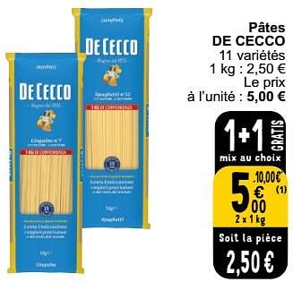Promotions Pâtes de cecco - De Cecco - Valide de 26/03/2024 à 30/03/2024 chez Cora