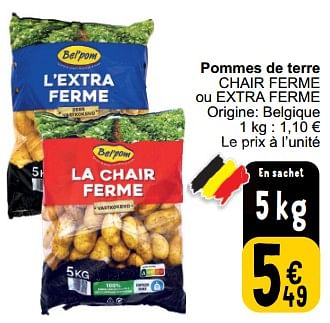 Promoties Pommes de terre chair ferme ou extra ferme - Bel pom - Geldig van 26/03/2024 tot 30/03/2024 bij Cora