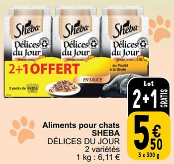 Promotions Aliments pour chats sheba délices du jour - Sheba - Valide de 26/03/2024 à 30/03/2024 chez Cora