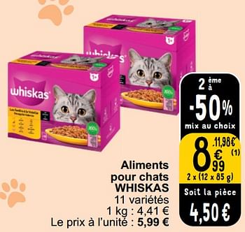 Promoties Aliments pour chats whiskas - Whiskas - Geldig van 26/03/2024 tot 30/03/2024 bij Cora
