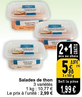 Promotions Salades de thon - Produit maison - Cora - Valide de 26/03/2024 à 30/03/2024 chez Cora