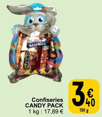 Promotions Confiseries candy pack - Candypack - Valide de 26/03/2024 à 30/03/2024 chez Cora