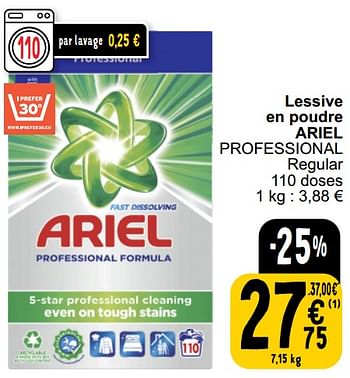 Promoties Lessive en poudre ariel professional - Ariel - Geldig van 26/03/2024 tot 30/03/2024 bij Cora