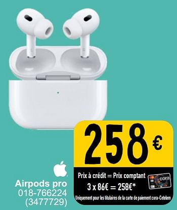 Promoties Airpods pro 018-766224 - Apple - Geldig van 26/03/2024 tot 08/04/2024 bij Cora