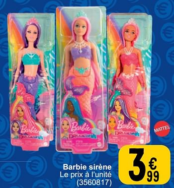 Promoties Barbie sirène - Mattel - Geldig van 26/03/2024 tot 08/04/2024 bij Cora