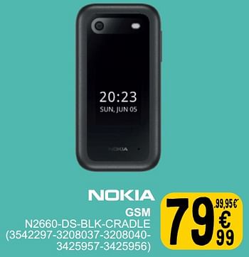 Promotions Nokia gsm n2660-ds-blk-cradle - Nokia - Valide de 26/03/2024 à 08/04/2024 chez Cora
