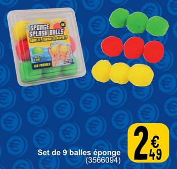 Promoties Set de 9 balles éponge - Huismerk - Cora - Geldig van 26/03/2024 tot 08/04/2024 bij Cora