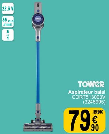 Promoties Tower aspirateur balai cort513003v - Tower - Geldig van 26/03/2024 tot 08/04/2024 bij Cora
