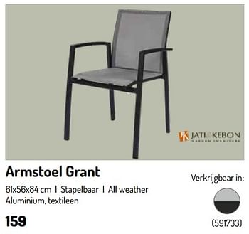 Promoties Armstoel grant - Jati & Kebon - Geldig van 17/02/2024 tot 31/08/2024 bij Oh'Green