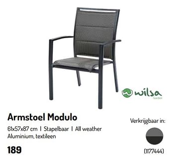 Promotions Armstoel modulo - Wilsa Garden - Valide de 17/02/2024 à 31/08/2024 chez Oh'Green