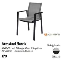 Promoties Armstoel norris - Jati & Kebon - Geldig van 17/02/2024 tot 31/08/2024 bij Oh'Green