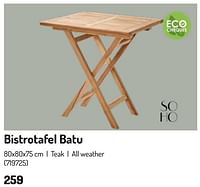Promoties Bistrotafel batu - Soho - Geldig van 17/02/2024 tot 31/08/2024 bij Oh'Green