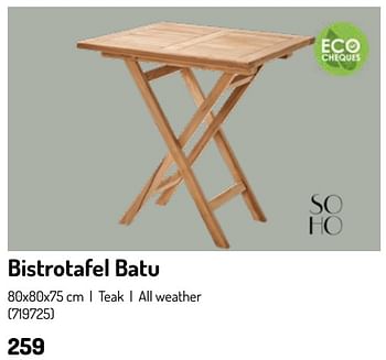 Promoties Bistrotafel batu - Soho - Geldig van 17/02/2024 tot 31/08/2024 bij Oh'Green
