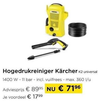 Promotions Hogedrukreiniger karcher k2 universal - Kärcher - Valide de 01/03/2024 à 31/03/2024 chez Molecule