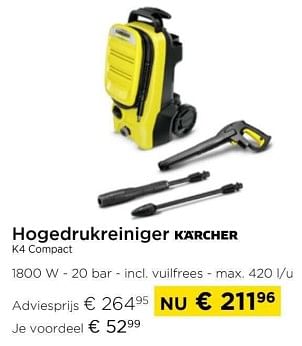 Promoties Hogedrukreiniger karcher k4 compact - Kärcher - Geldig van 01/03/2024 tot 31/03/2024 bij Molecule