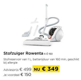Promotions Stofzuiger rowenta x-o 160 - Rowenta - Valide de 01/03/2024 à 31/03/2024 chez Molecule
