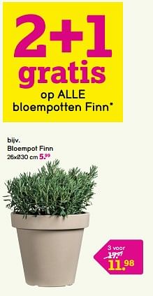 Promoties Bloempot finn - Huismerk - Leen Bakker - Geldig van 24/03/2024 tot 07/04/2024 bij Leen Bakker