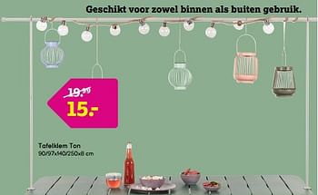Promoties Tafelklem ton - Huismerk - Leen Bakker - Geldig van 24/03/2024 tot 07/04/2024 bij Leen Bakker