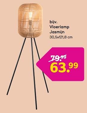 Promoties Vloerlamp jasmijn - Huismerk - Leen Bakker - Geldig van 24/03/2024 tot 07/04/2024 bij Leen Bakker