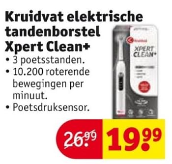 Promoties Kruidvat elektrische tandenborstel xpert clean+ - Huismerk - Kruidvat - Geldig van 25/03/2024 tot 07/04/2024 bij Kruidvat