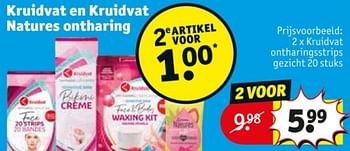 Promoties Kruidvat ontharingsstrips gezicht - Huismerk - Kruidvat - Geldig van 25/03/2024 tot 07/04/2024 bij Kruidvat