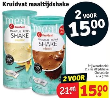 Promoties Maaltijdshake chocolade - Huismerk - Kruidvat - Geldig van 25/03/2024 tot 07/04/2024 bij Kruidvat