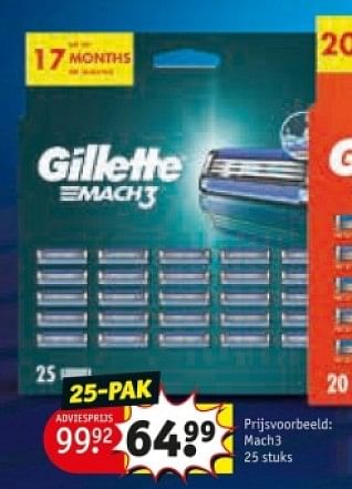 Promotions Mach 3 - Gillette - Valide de 25/03/2024 à 07/04/2024 chez Kruidvat